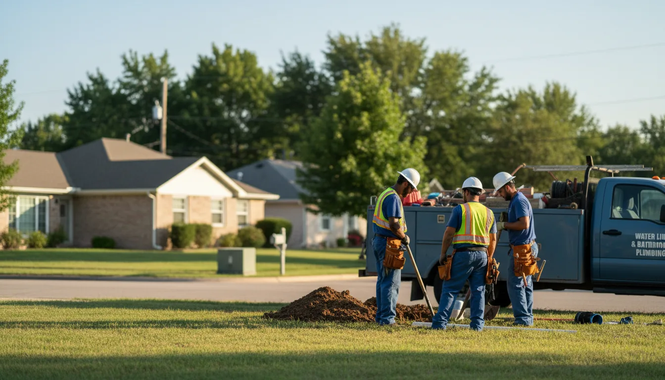 Residential water line and bathroom plumbing service in Okreek, SD